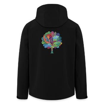 Arbre de Magie des Couleurs - Veste softshell homme en polyester recyclé Stanley/Stella - noir - Dos - AI Model Male 185 light (185cm)