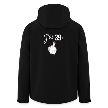 40 Ans Anniversaire 40 Ans Femme Humour Fêter  - Veste softshell homme en polyester recyclé Stanley/Stella - noir - Dos - AI Model Male 185 light (185cm)