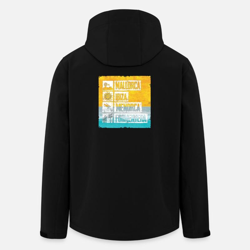 Balearic Islands Retro Stamp - Men’s Recycled Softshell Jacket by Stanley/Stella - black