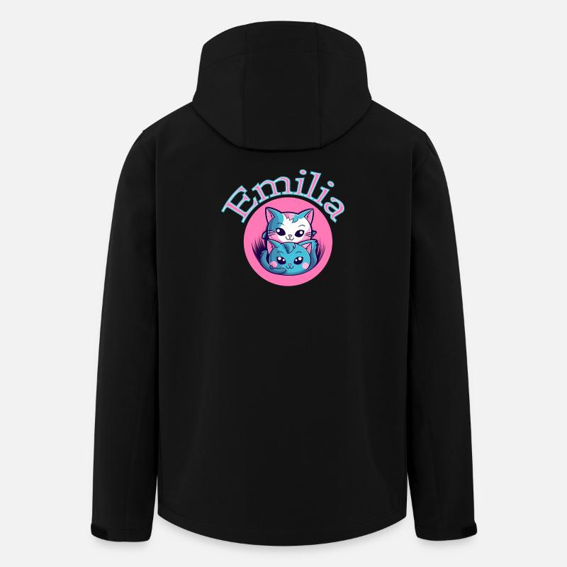 Emilia Katzenduett - Recycelte Männer Softshell-Jacke von Stanley/Stella - Schwarz