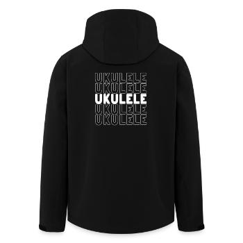 Ukulele typography - Men’s Recycled Softshell Jacket by Stanley/Stella - black - Back - AI Model Male 185 light (185cm)