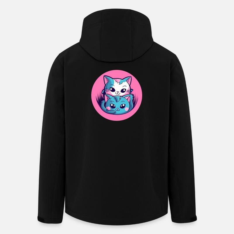 Kätzchen Umarmung Duo - Recycelte Männer Softshell-Jacke von Stanley/Stella - Schwarz