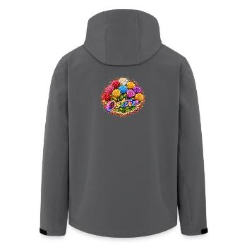 Mélange floral de roses néon de Pâques - Veste softshell homme en polyester recyclé Stanley/Stella - noir - Dos - AI Model Male 185 light (185cm)
