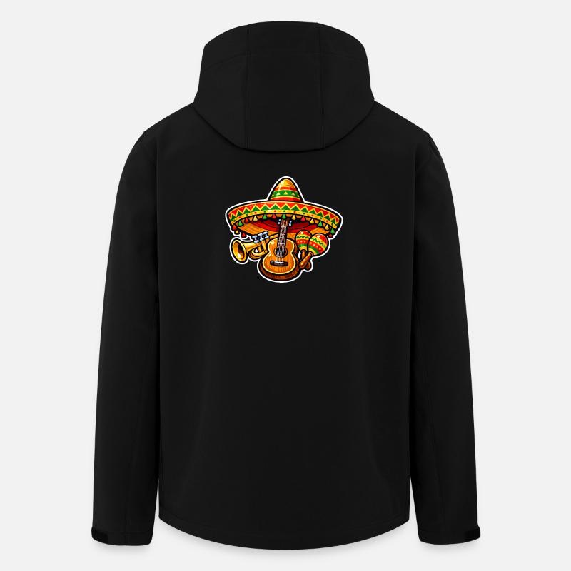 Fiesta Ukulele Sombrero Design - Men’s Recycled Softshell Jacket by Stanley/Stella - black