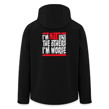 Je ne suis pas comme les autres, je suis pire, sarcasme drôle - Veste softshell homme en polyester recyclé Stanley/Stella - noir - Dos - AI Model Male 185 light (185cm)
