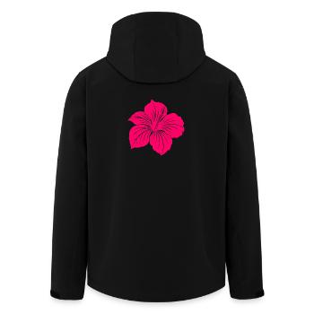 Hibiscus flower - Men’s Recycled Softshell Jacket by Stanley/Stella - black - Back - AI Model Male 185 light (185cm)