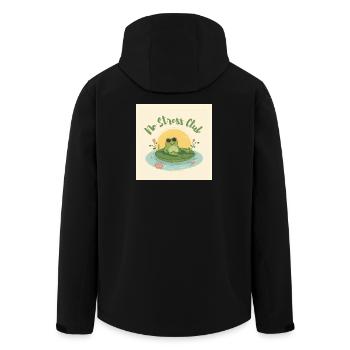 No Stress Club Frog Chill - Men’s Recycled Softshell Jacket by Stanley/Stella - black - Back - AI Model Male 185 light (185cm)