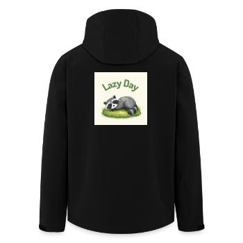Raton Laveur au Repos - Veste softshell homme en polyester recyclé Stanley/Stella - noir - Dos - AI Model Male 185 light (185cm)