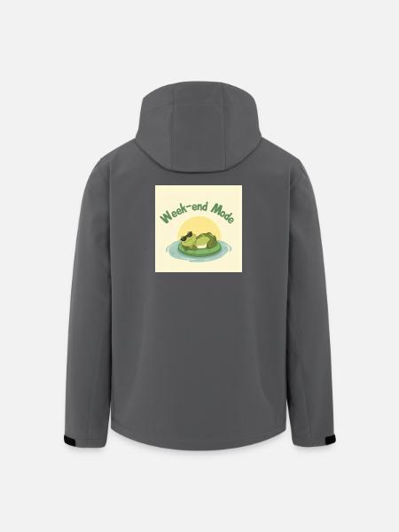 Week-end Mode Grenouille Chill - Veste softshell homme en polyester recyclé Stanley/Stella - noir