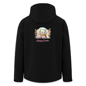 Easter Bunny Basket Spring Joy - Men’s Recycled Softshell Jacket by Stanley/Stella - black - Back - AI Model Male 185 light (185cm)