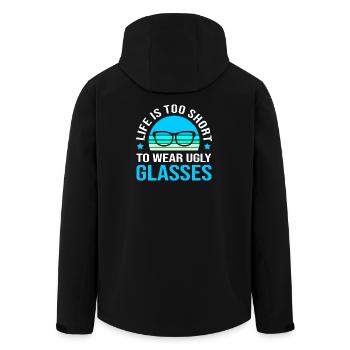 Optician Ophthalmologist Optics - Men’s Recycled Softshell Jacket by Stanley/Stella - black - Back - AI Model Male 185 light (185cm)