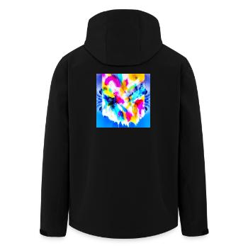 Explosion of colour in watercolour - Men’s Recycled Softshell Jacket by Stanley/Stella - black - Back - AI Model Male 185 light (185cm)