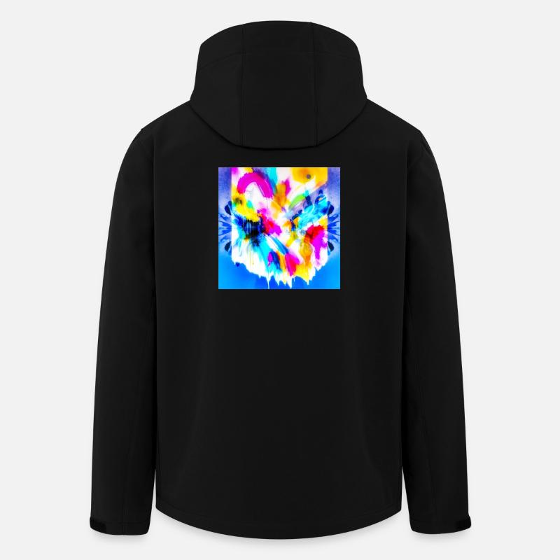 Farbexplosion im Aquarell - Recycelte Männer Softshell-Jacke von Stanley/Stella - Schwarz