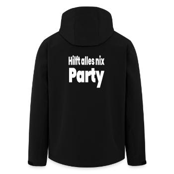 Party - Men’s Recycled Softshell Jacket by Stanley/Stella - black - Back - AI Model Male 185 light (185cm)
