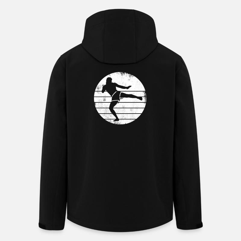 Dessin de kickboxeur - Veste softshell homme en polyester recyclé Stanley/Stella - noir