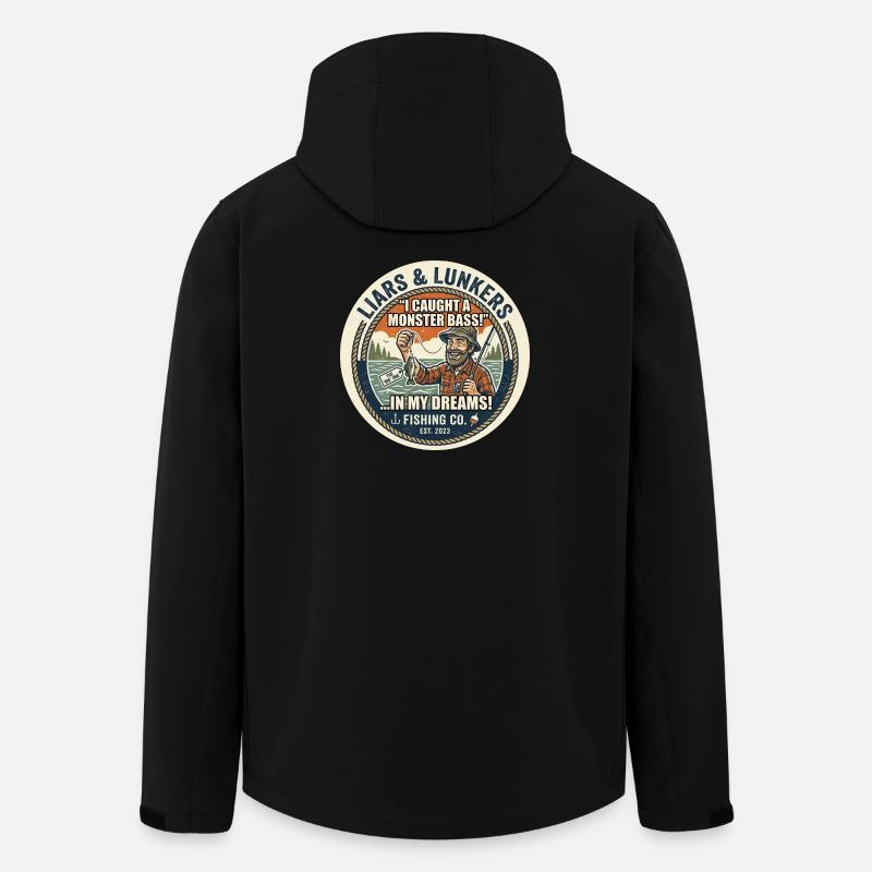 Lustige Lügner beim Angeln - Recycelte Männer Softshell-Jacke von Stanley/Stella - Schwarz