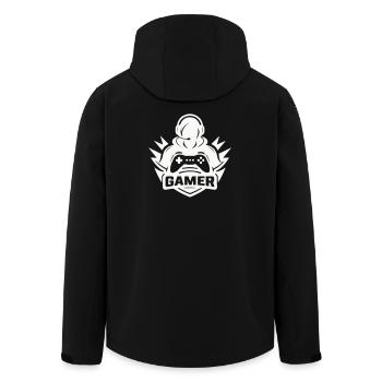 gamer_logo - Recycelte Männer Softshell-Jacke von Stanley/Stella - Schwarz - Hinten - AI Model Male 185 light (185cm)