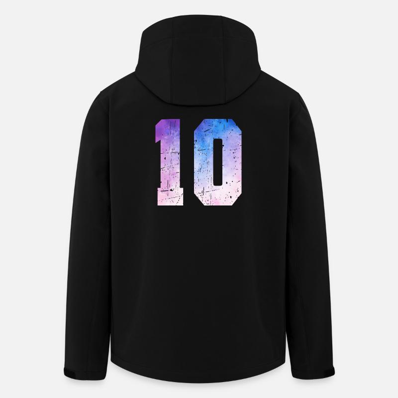 numéro 10 – Cadeau anniversaire 10 ans - Veste softshell homme en polyester recyclé Stanley/Stella - noir