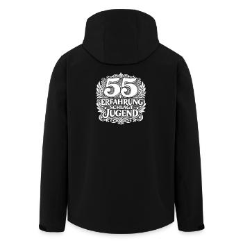55 Erfahrung schlägt Jugend - Recycelte Männer Softshell-Jacke von Stanley/Stella - Schwarz - Hinten - AI Model Male 185 light (185cm)