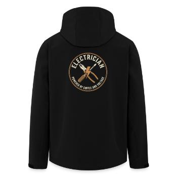 Electrician Coffee Voltage - Men’s Recycled Softshell Jacket by Stanley/Stella - black - Back - AI Model Male 185 light (185cm)
