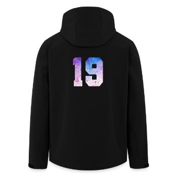 Ausgabe 19 – 19. Jubiläumsgeschenk - Recycelte Männer Softshell-Jacke von Stanley/Stella - Schwarz - Hinten - AI Model Male 185 light (185cm)
