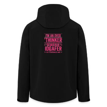 Overthinker & IDGAF – lustiger Spruch für Overthin - Recycelte Männer Softshell-Jacke von Stanley/Stella - Schwarz - Hinten - AI Model Male 185 light (185cm)