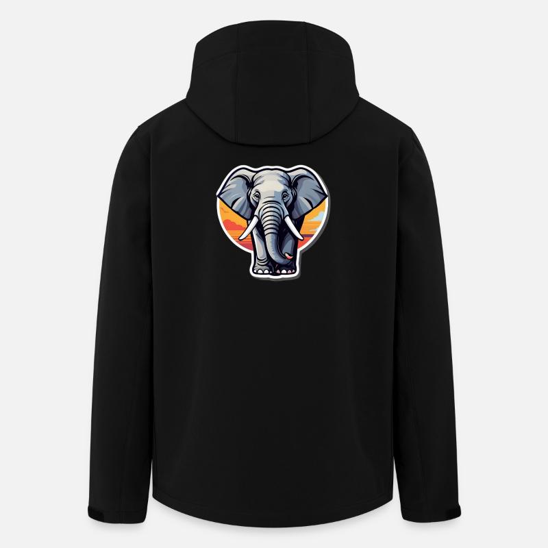 Elefanten-Sonnenuntergangsaufkleber - Recycelte Männer Softshell-Jacke von Stanley/Stella - Schwarz