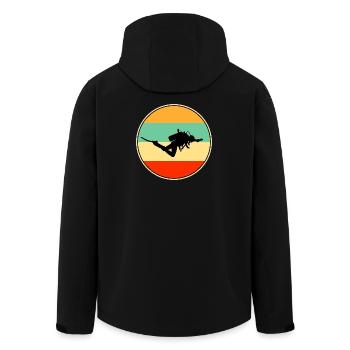 Retro Scuba Diver Silhouette Vintage Sunset - Recycelte Männer Softshell-Jacke von Stanley/Stella - Schwarz - Hinten - AI Model Male 185 light (185cm)