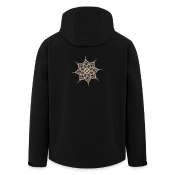 Design d’étoile mandala beige - Veste softshell homme en polyester recyclé Stanley/Stella - noir - Dos - AI Model Male 185 light (185cm)