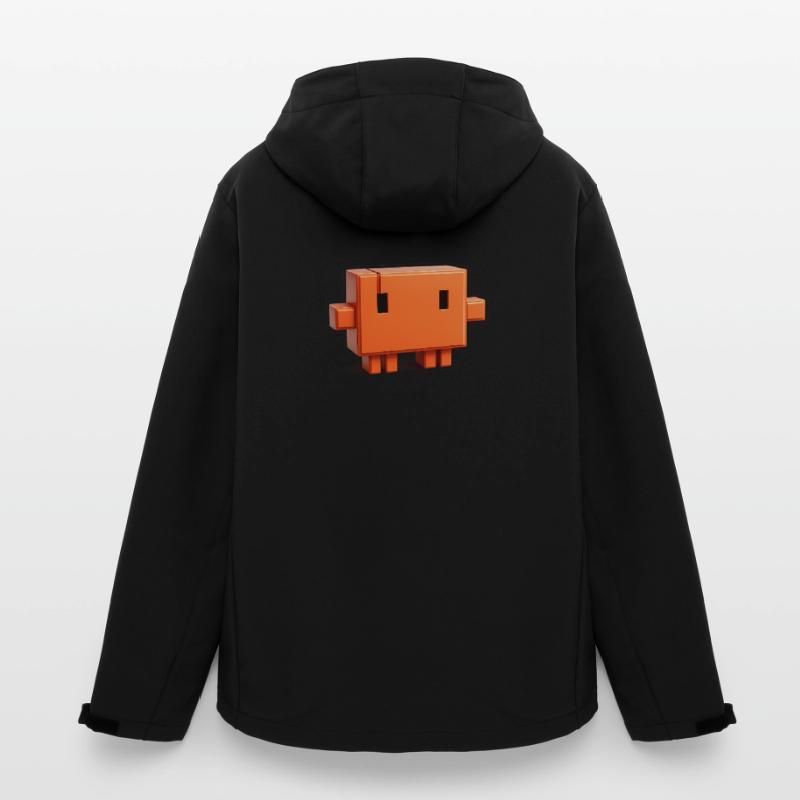 Claude Code Pixel 3D Maskottchen süßer Dev-Aufkleber Recycelte Männer Softshell-Jacke Discoverer von Stanley/Stella