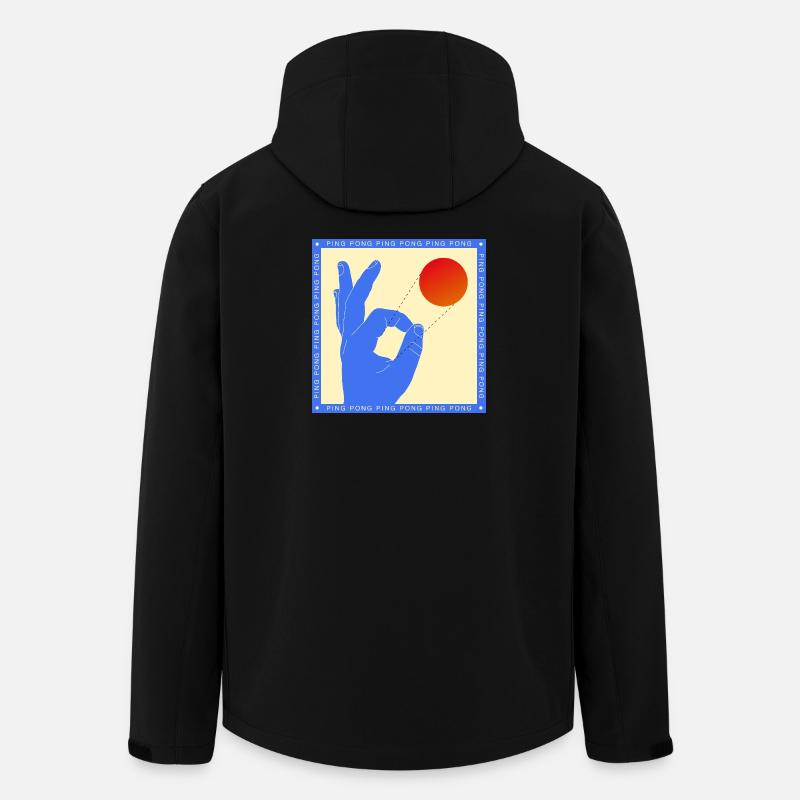 Retro-Pop-Art-Tischtennis-Flick-Grafik - Recycelte Männer Softshell-Jacke von Stanley/Stella - Schwarz