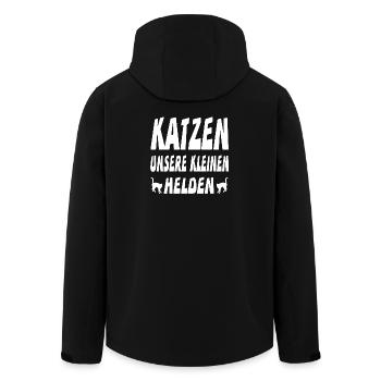 Katzen - Recycelte Männer Softshell-Jacke von Stanley/Stella - Schwarz - Hinten - AI Model Male 185 light (185cm)