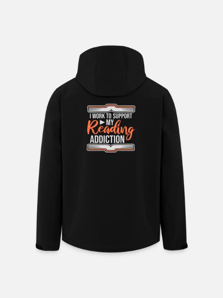 I Work To Support My Reading Addiction Bücher Logo - Recycelte Männer Softshell-Jacke von Stanley/Stella - Schwarz