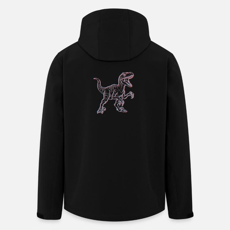 Neon Dinosaur 3D Skeleton - Men’s Recycled Softshell Jacket by Stanley/Stella - black