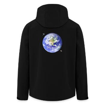 Planet Erde - Recycelte Männer Softshell-Jacke von Stanley/Stella - Schwarz - Hinten - AI Model Male 185 light (185cm)