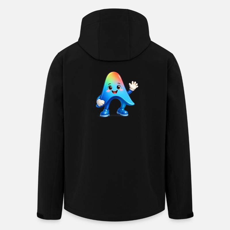 Cute Rainbow Mascot Sticker Antigravity - Men’s Recycled Softshell Jacket by Stanley/Stella - black