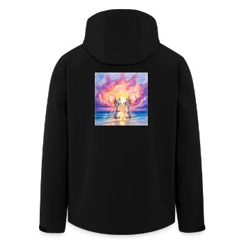 Kleine Mäuse bei Sonnenuntergang am Strand - Recycelte Männer Softshell-Jacke von Stanley/Stella - Schwarz - Hinten - AI Model Male 185 light (185cm)