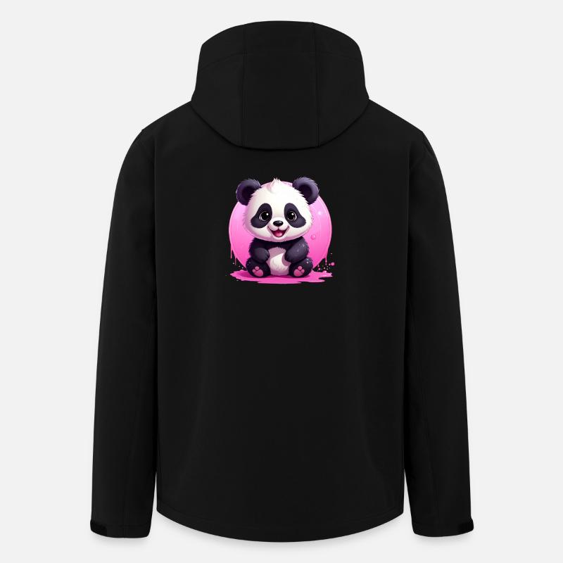 Niedlicher Panda - Recycelte Männer Softshell-Jacke von Stanley/Stella - Schwarz
