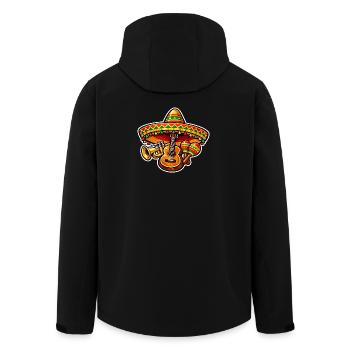 Mexican Fiesta avec guitare - Veste softshell homme en polyester recyclé Stanley/Stella - noir - Dos - AI Model Male 185 light (185cm)