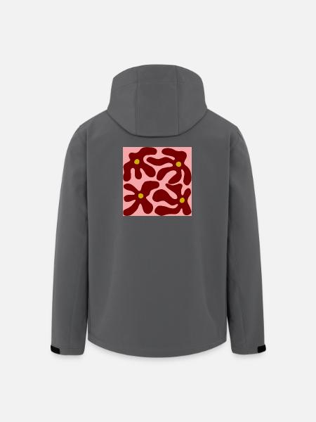 Red Flowers Organic Design -V3 - Men’s Recycled Softshell Jacket by Stanley/Stella - black