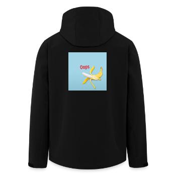 Oups Motif drôle de diapositive humoristique banane - Veste softshell homme en polyester recyclé Stanley/Stella - noir - Dos - AI Model Male 185 light (185cm)