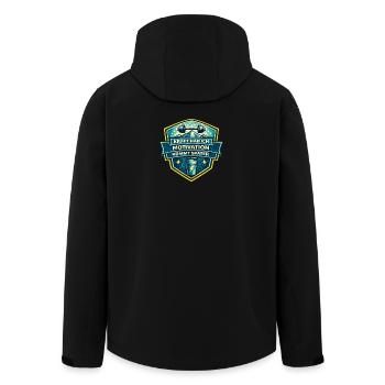 Kraft Motivation Kommt Später - Recycelte Männer Softshell-Jacke von Stanley/Stella - Schwarz - Hinten - AI Model Male 185 light (185cm)