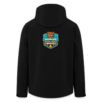 Kleiner Bär: Grosser Hunger Logo - Recycelte Männer Softshell-Jacke von Stanley/Stella - Schwarz - Hinten - AI Model Male 185 light (185cm)