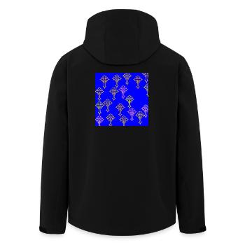 Motif de croix néon sur bleu cobalt - Veste softshell homme en polyester recyclé Stanley/Stella - noir - Dos - AI Model Male 185 light (185cm)