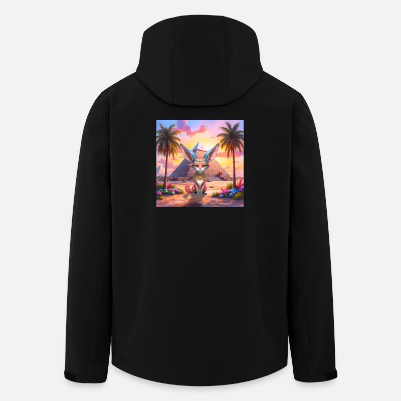Pharao-Katze bei Sonnenuntergang - Recycelte Männer Softshell-Jacke von Stanley/Stella - Schwarz