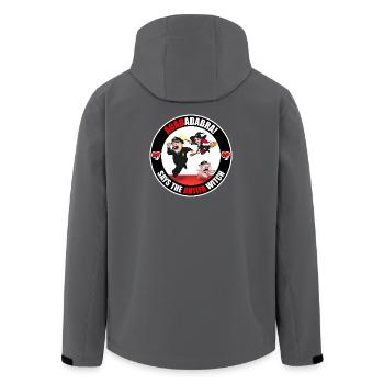 Die Antifa-Hexe – Polizei - Recycelte Männer Softshell-Jacke von Stanley/Stella - Anthrazit - Hinten - AI Model Male 185 light (185cm)
