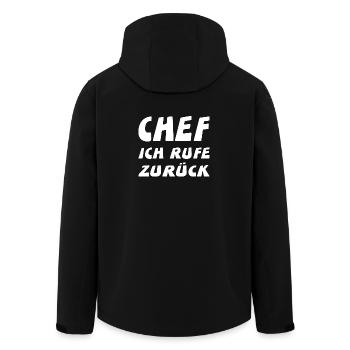 chef - Men’s Recycled Softshell Jacket by Stanley/Stella - black - Back - AI Model Male 185 light (185cm)