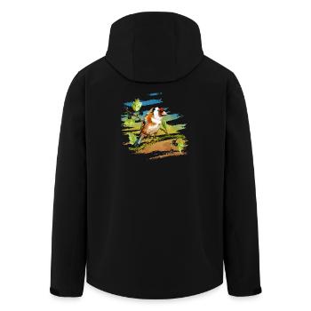 Colorful bird - Men’s Recycled Softshell Jacket by Stanley/Stella - black - Back - AI Model Male 185 light (185cm)