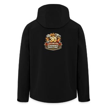 30 Ohne Anleitung Werkzeugspruch - Recycelte Männer Softshell-Jacke von Stanley/Stella - Schwarz - Hinten - AI Model Male 185 light (185cm)