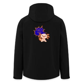 Take It Easy Axolotl – Lustiges Kawaii T-Shirt - Recycelte Männer Softshell-Jacke von Stanley/Stella - Schwarz - Hinten - AI Model Male 185 light (185cm)